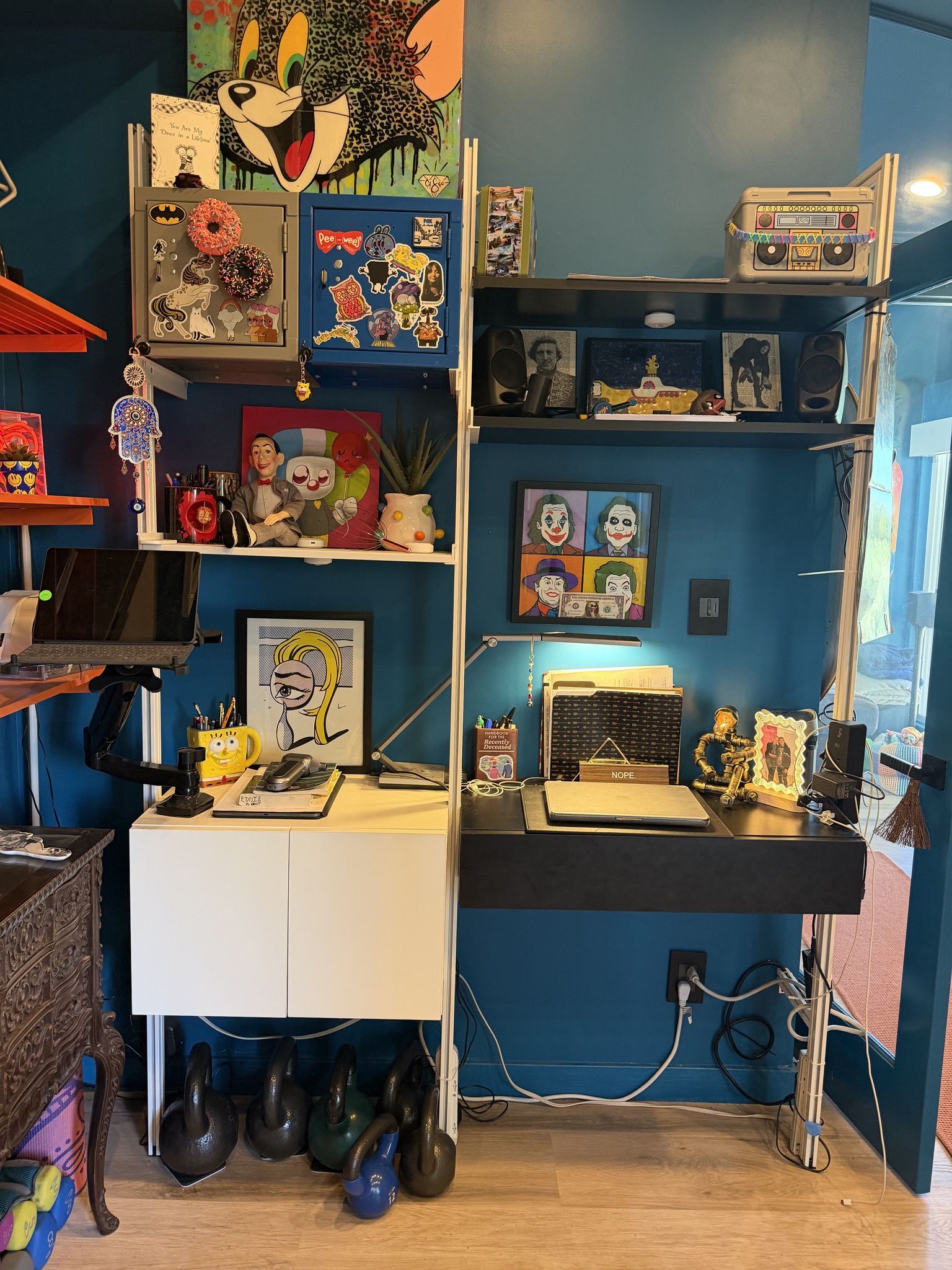 MODERN SHELVING Modular 24” Shelving Unit + 31” Desk Option Extension with Shelves