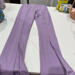 Women’s Lilac Pants With End Slits Size Small 