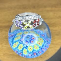 Italian sterling silver art deco ring Size 4.5 (15.2mm) NEW REDUCED PRICE !!! 