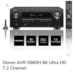 New Denon AVR-S960H 8K Ultra HD 7.2 Channel