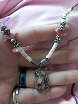 Owl shell necklace