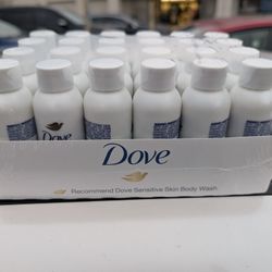 Sealed Lot Of 24x Dove Sensitive Skin Body Wash For Travel Or Air B&B Mini Travel Size