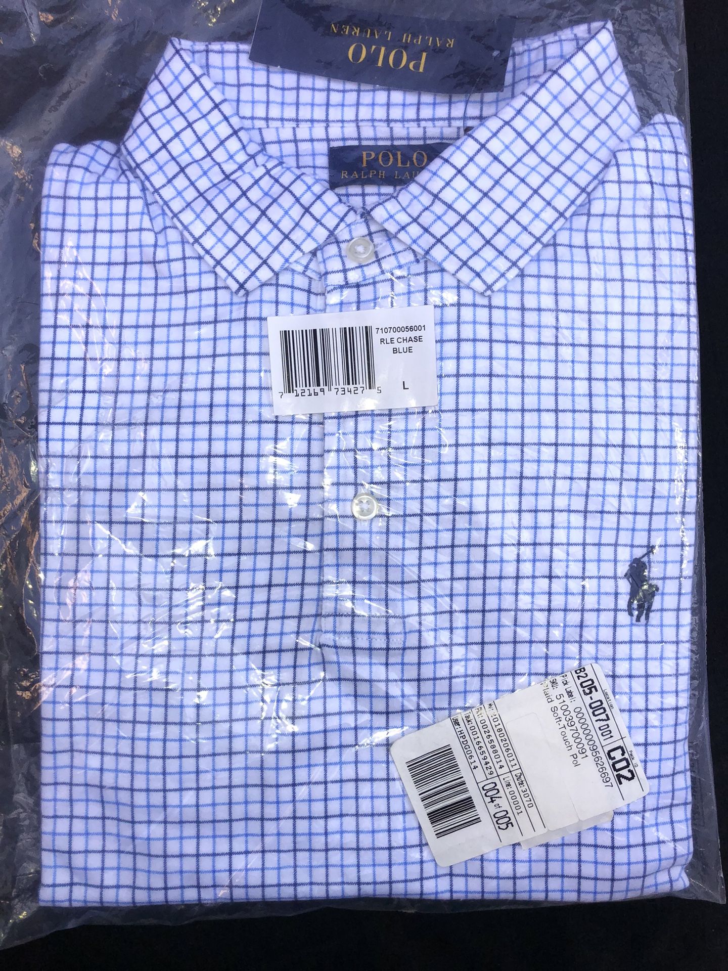 Beautiful Men's Plaid Ralph Lauren 100% Cotton Shirt