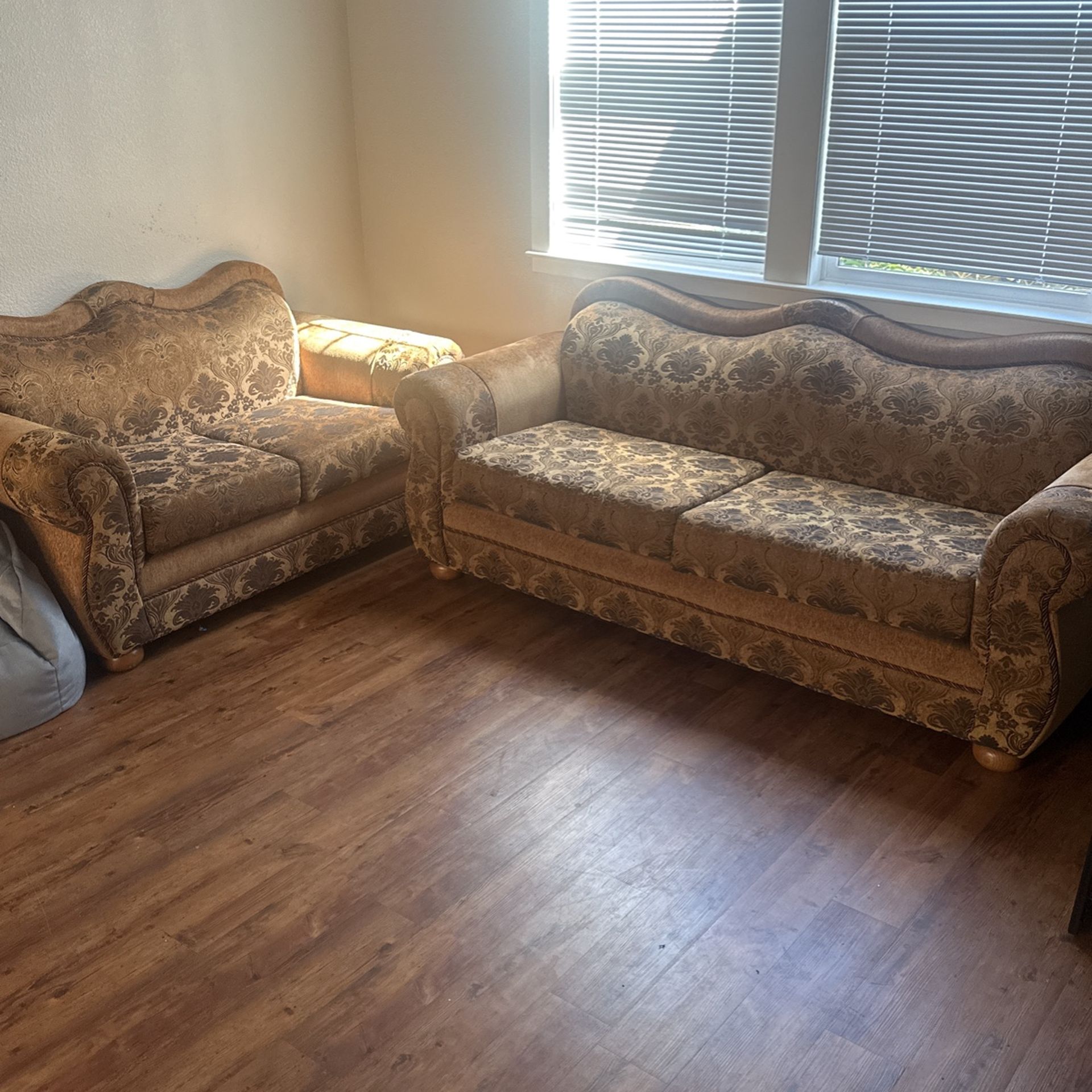 Bronze/Tan Couch Set