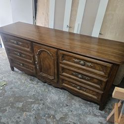 Antique 6 Draw With Mirror