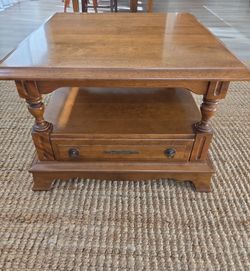 Cal Shops Traditional Coffee Table (Ethan Allen Style) with Drawer & Shelf