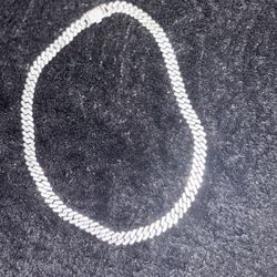 Silver mossanite Cuban