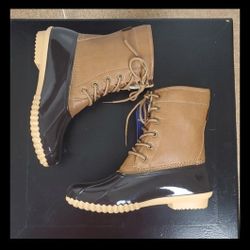 JBU Maplewood Navy/Tan Waterproof Casual Duck Boot Wmns 8M 
