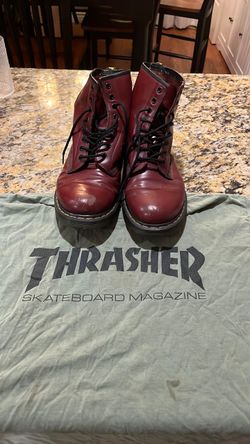 Dr Doc Martens 1460 Oxblood Cherry Red Boots Combat Lace Up