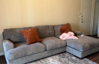 Gray Sectional Sofa with Chaise Lounge