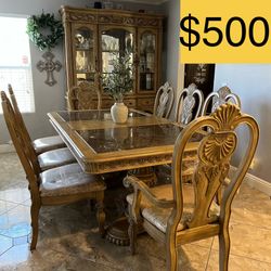 Ornate Formal Dining Table and 8 Chairs Modern FarmHouse (SELLING for $500)OBO