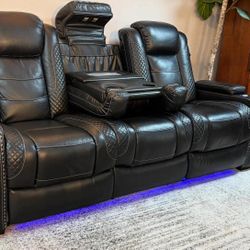 $20 Down Finance Power Reclining Leather Sofa And Loveseat Reclining Sectional Sofa Couch Sleeper Bedroom Set Queen Bed King Bed Mattres Dining Table 
