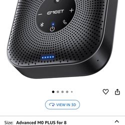 EMEET Conference Speakerphone M0 Plus, 4 AI Mics 360° Voice Pickup, Noise Reduction, USB C Speaker, Bluetooth Conference Speaker for 8 People w/Daisy 