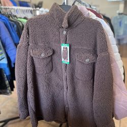 Women Sherpa Brown Jacket Size XL/ XXL