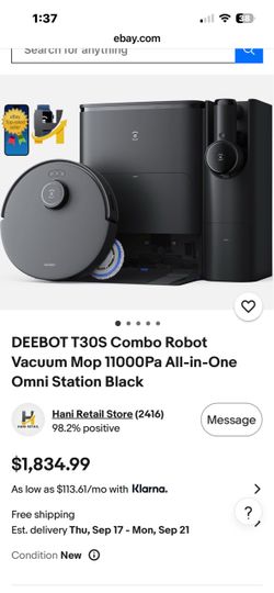 ECOVACS DEEBOT T30S Combo Robot Vacuum Mop