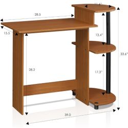 Furinno Efficient Home Laptop Notebook Computer Desk with Square Shelves, Light Cherry/Black. Model: B002JY7M38 New in the box  If Assembly needed $5-