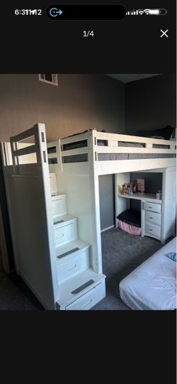 Bed with desk