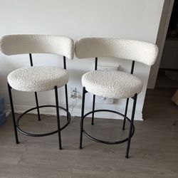 Boucle Bar Stools / Counter stools (set of 2) 