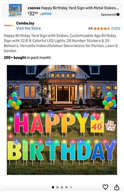 Happy birthday yard sign kit