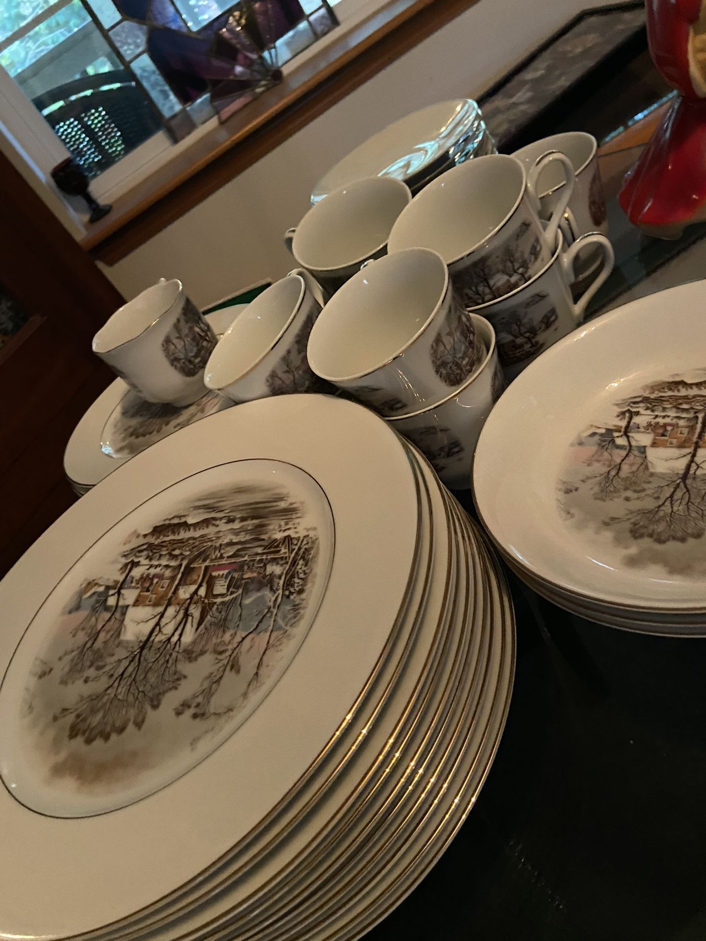 Currier And Ives Dish Set