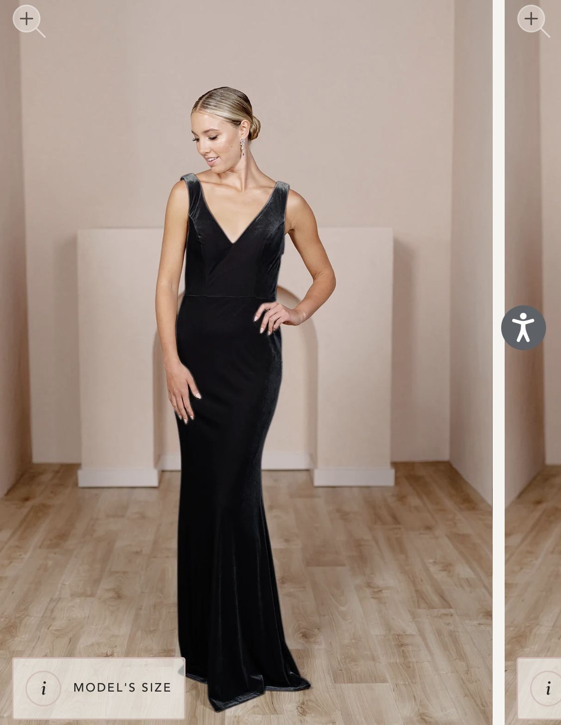 Revelry Black Velvet Bridesmaid Dress