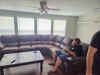 Brown Leather Sectional