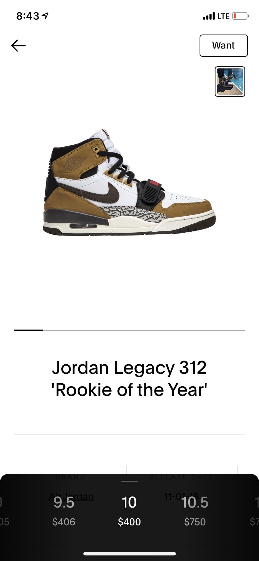 Jordan legacy cheap 312 rookie
