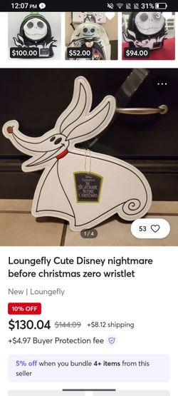 Loungefly Disney nightmare before Christmas zero wristlet Mini Purse