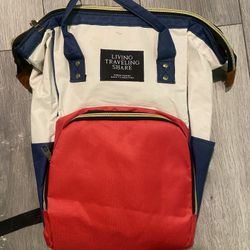 Navy blue backpack with red accents #lifestyle #outdoors