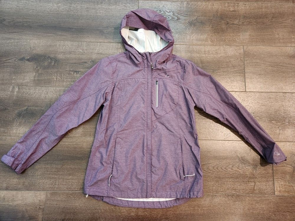 Paradox Size S, Womens Purple 100% Nylon Full Zip Stand Collar Rain Jacket, good condition 