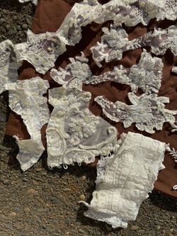 Large lot of appliqués and lace