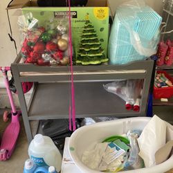 Grey Baby Changing Table and storage