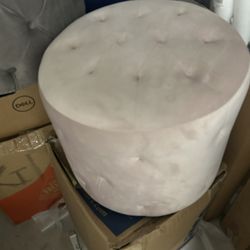 Soft Pink Round Ottoman $75 Obo