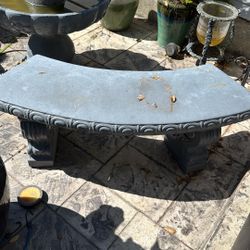 Water Fountain With Two Benches 