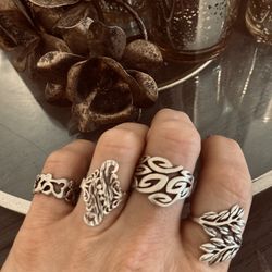 9 Sterling Silver Rings $40