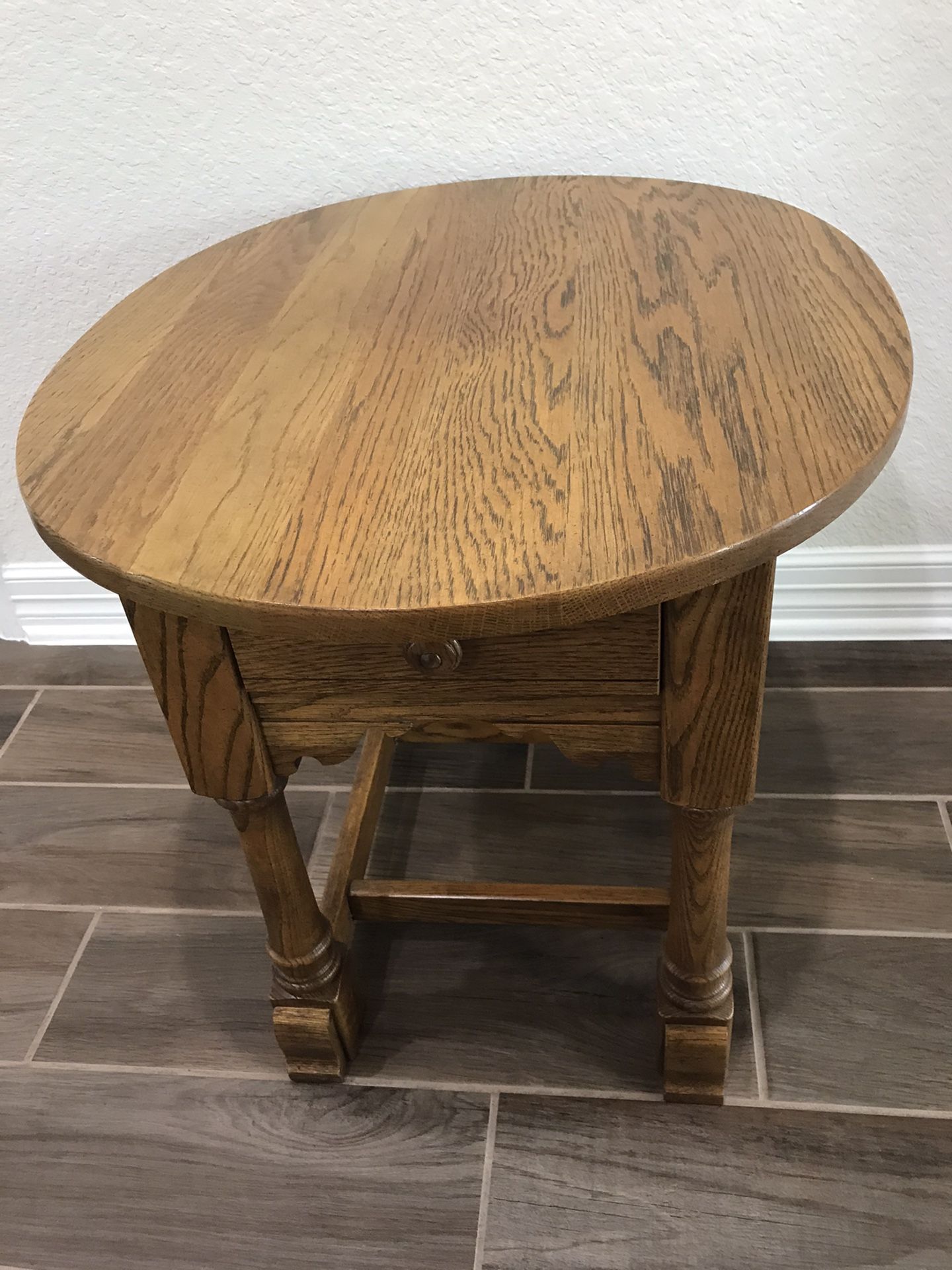 Solid wood end table