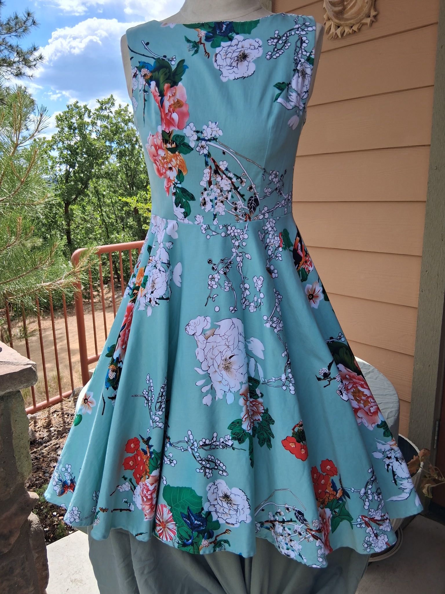 GRACE KARIN VINTAGE SLEEVELESS FLORAL MID LENGTH FLARE STRETCHY DRESS -  joarbit.com