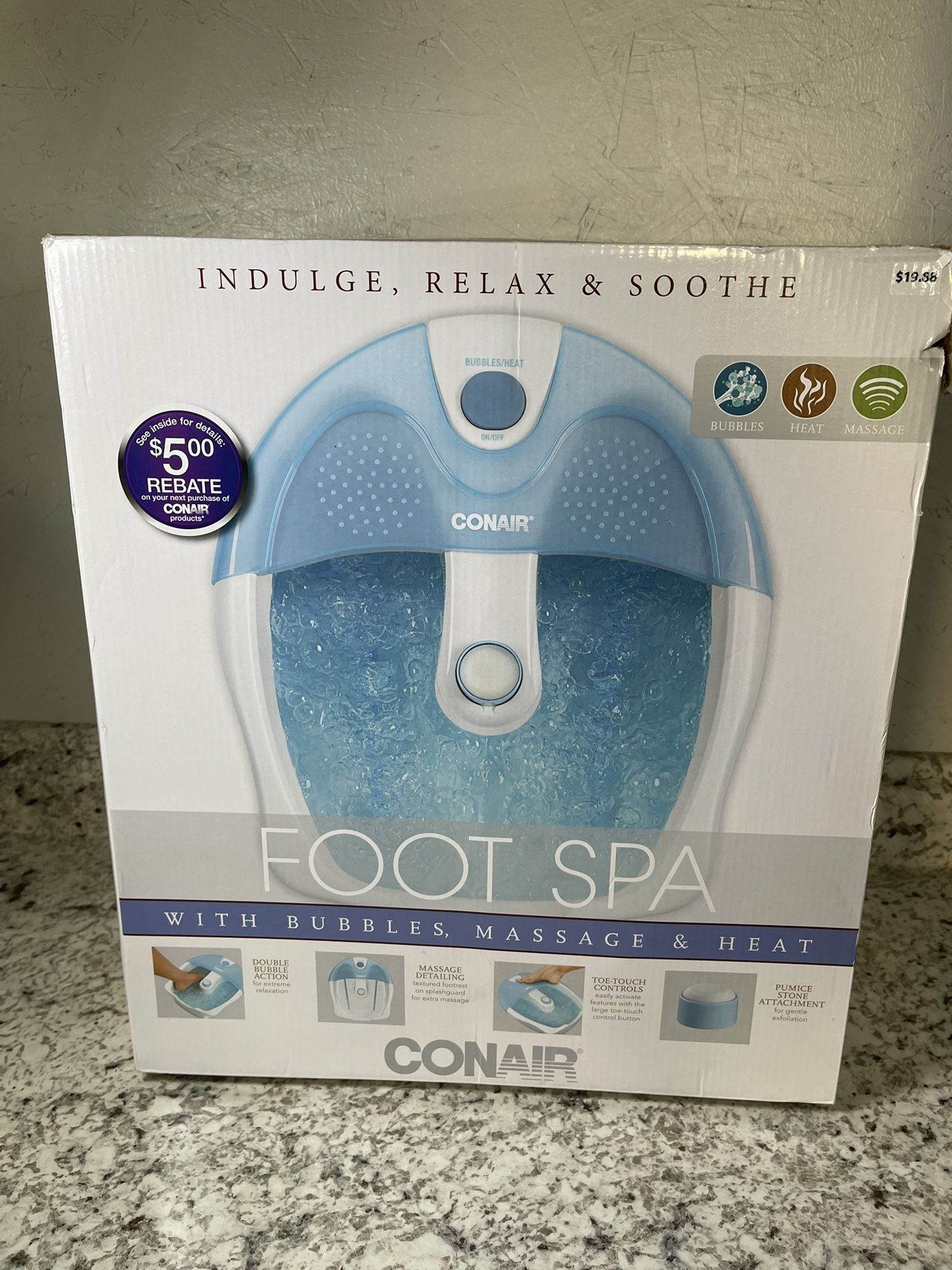 Conair Pedicure Foot Spa with Bubbles and Pinpoint Massage 