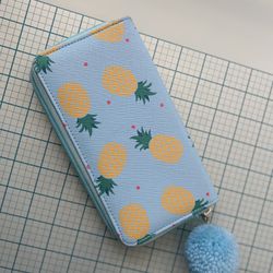 Light Blue W/Yellow Pineapples Wallet