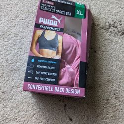 Puma Women's Sports Bra, Size XL, Pink