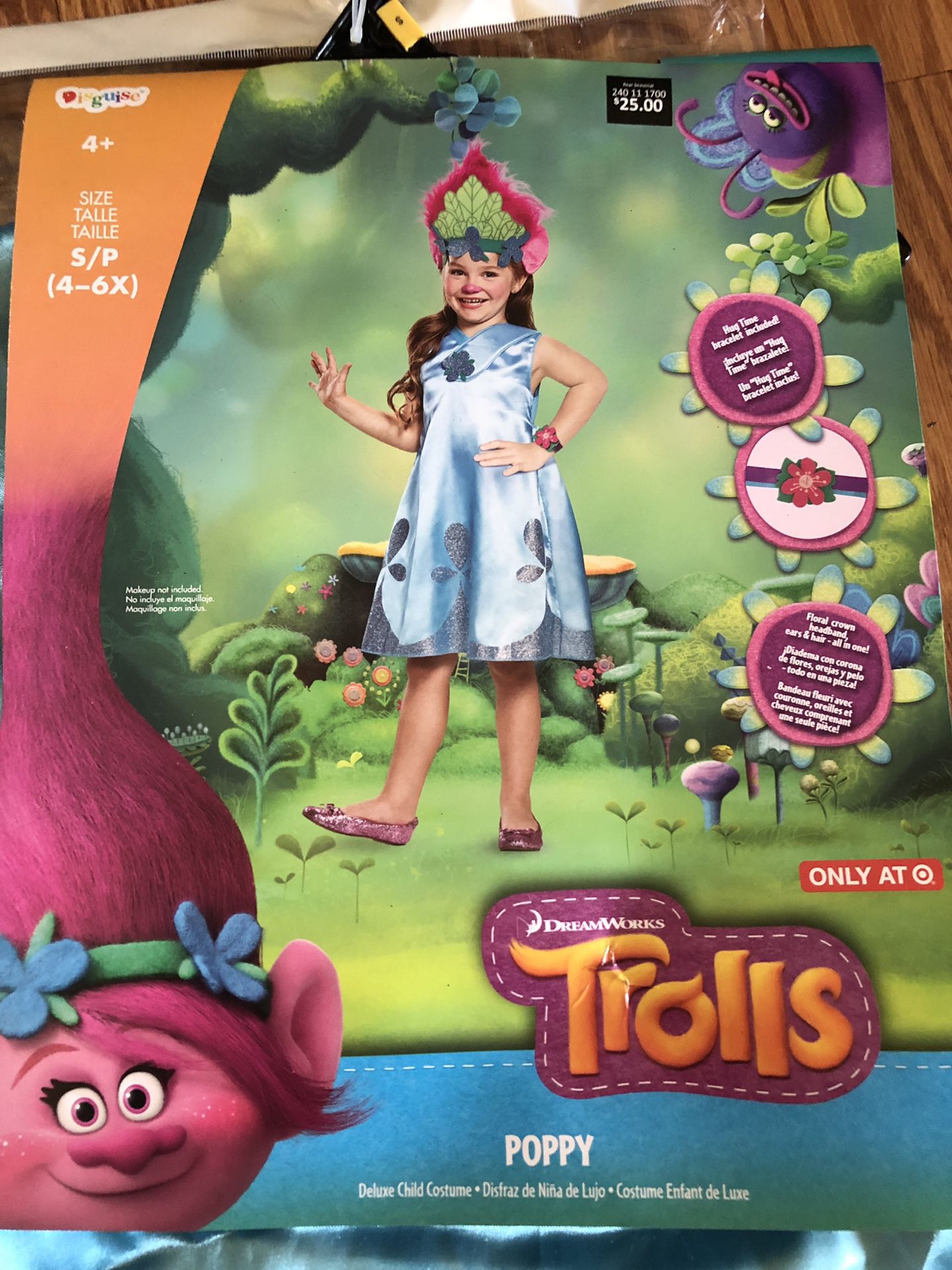 Poppy Trolls Costume (size Small 4-6)