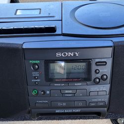 Sony Mega Bass Digital Display/AM-FM/CD/Cassette/Clock/Boom Box