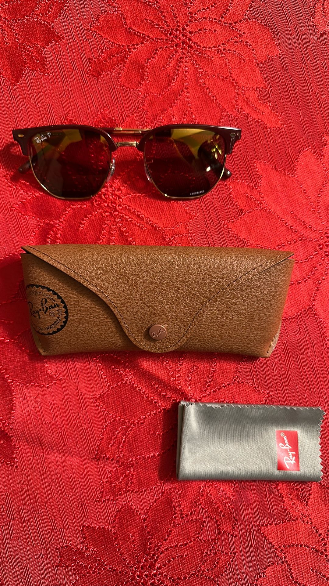 Ray Ban, Color Polished Bordeaux On Rose Gold, Size 51-20