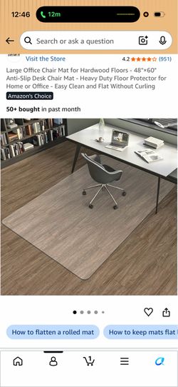 Large Office Chair Mat for Hardwood Floors - 48"×60"