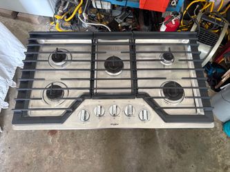WHIRPOOL GAS  36 INCHES FLAT COOKTOP GREAT CONDITION ESTUFA DE GAS PLANA MUY BUENA