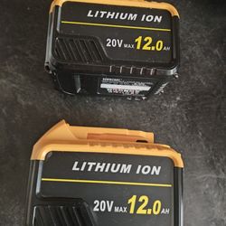 2 Battery 12Ah . 20v DeWalt. New