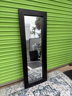Full Length Wall Mirror Black Wood Frame