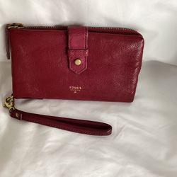 Fossil Red Wristlet 