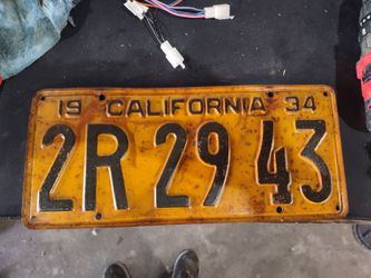 1934 California License Plate
