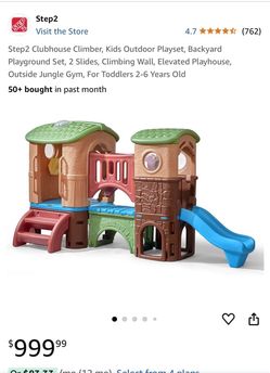 Step2 clubhouse climber playground set 2 slides climbing wall elevated playhouse